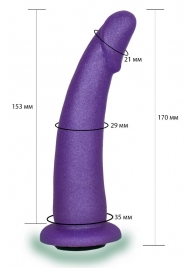 Фиолетовая гладкая изогнутая насадка-плаг - 17 см. - LOVETOY (А-Полимер) - купить с доставкой в Краснодаре