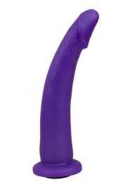 Фиолетовая гладкая изогнутая насадка-плаг - 20 см. - LOVETOY (А-Полимер) - купить с доставкой в Краснодаре