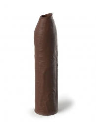 Коричневая насадка-удлинитель Uncut Silicone Penis Enhancer - 17,8 см. - Pipedream - в Краснодаре купить с доставкой