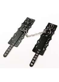 Узорчатые кожаные оковы с регулируемыми ремешками - Crazy Handmade - купить с доставкой в Краснодаре