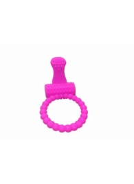 Розовое силиконовое эрекционное кольцо с вибрацией и язычком - 4sexdreaM - в Краснодаре купить с доставкой