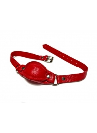 Красный кожаный кляп на ремешках с пряжкой - БДСМ Арсенал - купить с доставкой в Краснодаре