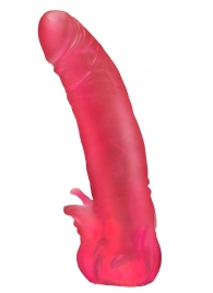 Розовая насадка для страпона с клиторальными лепестками - 18,5 см. - LOVETOY (А-Полимер) - купить с доставкой в Краснодаре