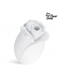 Белый нереалистичный мастурбатор в форме бутона цветка White Rose - 1137 - в Краснодаре купить с доставкой