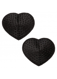 Черные пэстисы в форме сердечек Heart Pasties - California Exotic Novelties - купить с доставкой в Краснодаре