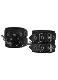Чёрные наручники из кожи - Sitabella - купить с доставкой в Краснодаре