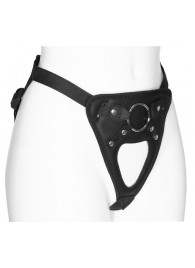 Черный универсальный пояс с фиксацией насадок кольцом - LOVETOY (А-Полимер) - купить с доставкой в Краснодаре