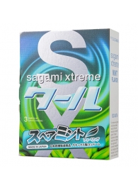 Презервативы Sagami Xtreme Mint с ароматом мяты - 3 шт. - Sagami - купить с доставкой в Краснодаре