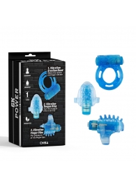 Набор из 3 синих эрекционных колец с вибрацией Teasers Ring Kit - Chisa - в Краснодаре купить с доставкой