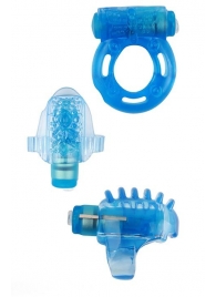 Набор из 3 синих эрекционных колец с вибрацией Teasers Ring Kit - Chisa - в Краснодаре купить с доставкой