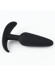 Черная силиконовая анальная пробка Soft-touch - 12,5 см. - Сима-Ленд