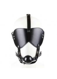 Черная маска-шоры с регулируемыми ремешками и кляпом-шариком - Notabu - купить с доставкой в Краснодаре