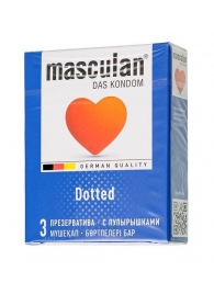 Презервативы с пупырышками Masculan Dotted - 3 шт. - Masculan - купить с доставкой в Краснодаре