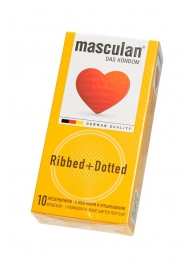 Презервативы с колечками и пупырышками Masculan Ribbed+Dotted - 10 шт. - Masculan - купить с доставкой в Краснодаре