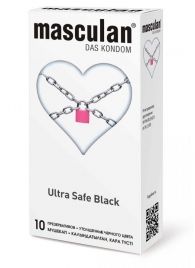 Ультрапрочные презервативы Masculan Ultra Safe Black - 10 шт. - Masculan - купить с доставкой в Краснодаре