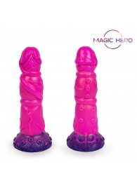 Розовый рельефный фантазийный фаллоимитатор - 20 см. - Bior toys - купить с доставкой в Краснодаре
