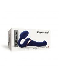 Синий безремневой страпон Multi Orgasm Size S с клиторальной стимуляцией - Strap-on-me - купить с доставкой в Краснодаре