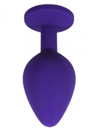 Фиолетовая анальная пробка с радужным кристаллом - 8 см. - Eroticon