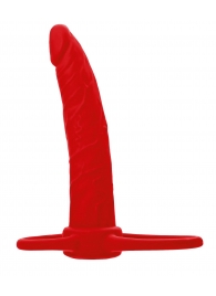 Красная насадка на пенис для двойного проникновения Black Red - 16,5 см. - ToyFa - купить с доставкой в Краснодаре