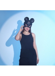 Пикантная черная маска «Озорная мышка» с заклепками - Сима-Ленд - купить с доставкой в Краснодаре
