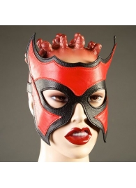Кожаная маска-очки с красной вставкой - Подиум - купить с доставкой в Краснодаре