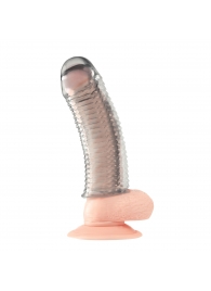 Текстурированная насадка на пенис Clear Textured Penis Enhancing Sleeve Extension - 16,5 см. - BlueLine - в Краснодаре купить с доставкой