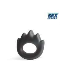Черное эрекционное кольцо в форме пламени - Bior toys - в Краснодаре купить с доставкой