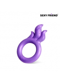 Фиолетовое эрекционное кольцо с язычками пламени - Bior toys - в Краснодаре купить с доставкой