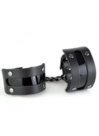 Чёрные наручники с вставкой «Пятница» - Sitabella - купить с доставкой в Краснодаре