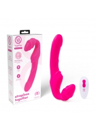 Розовый безремневой страпон на радиоуправлении Strapless Together - 22 см. - Together Toy - купить с доставкой в Краснодаре