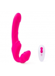 Розовый безремневой страпон на радиоуправлении Strapless Together - 22 см. - Together Toy - купить с доставкой в Краснодаре