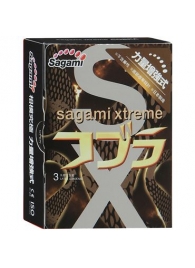 Суженные к основанию презервативы Sagami Xtreme COBRA - 3 шт. - Sagami - купить с доставкой в Краснодаре