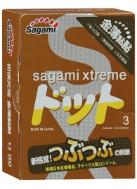 Презервативы Sagami Xtreme FEEL UP с точечной текстурой и линиями прилегания - 3 шт. - Sagami - купить с доставкой в Краснодаре