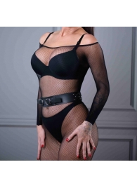 Черный кожаный пояс Sex Game - БДСМ Арсенал - купить с доставкой в Краснодаре
