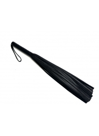 Черная многохвостовая плеть из мягкой кожи - 57 см. - БДСМ Арсенал - купить с доставкой в Краснодаре