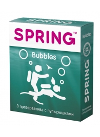 Презервативы SPRING BUBBLES с пупырышками - 3 шт. - SPRING - купить с доставкой в Краснодаре