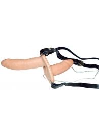 Телесный женский страпон с вагинальной пробкой Strap-On Duo - 15 см. - Orion - купить с доставкой в Краснодаре