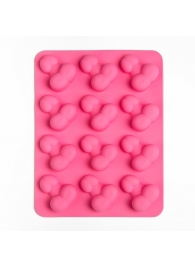 Ярко-розовая силиконовая форма для льда с фаллосами - Сима-Ленд - купить с доставкой в Краснодаре