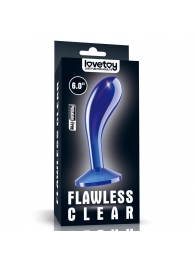 Синяя анальная втулка Flawless Clear Prostate Plug 6.0 - 15 см. - Lovetoy - в Краснодаре купить с доставкой