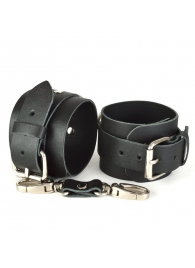 Черные кожаные наручники с пряжками IDEAL - Sitabella - купить с доставкой в Краснодаре