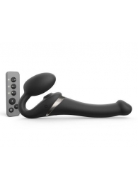 Черный безремневой страпон Multi Orgasm Size S с клиторальной стимуляцией - Strap-on-me - купить с доставкой в Краснодаре