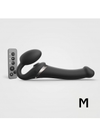 Черный безремневой страпон Multi Orgasm Size M с клиторальной стимуляцией - Strap-on-me - купить с доставкой в Краснодаре