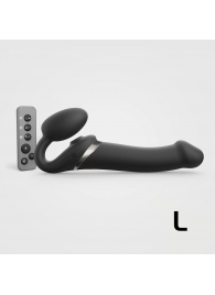 Черный безремневой страпон Multi Orgasm Size L с клиторальной стимуляцией - Strap-on-me - купить с доставкой в Краснодаре