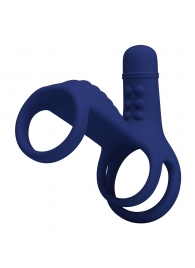 Синяя вибронасадка на пенис Vibrating Penis Sling - Baile - в Краснодаре купить с доставкой Синяя вибронасадка на пенис Vibrating Penis Sling - Baile - в Краснодаре купить с доставкой