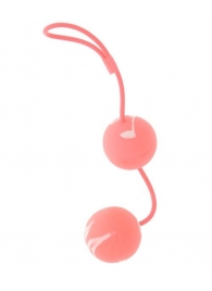 Вагинальные мягкие шарики MARBILIZED DUO BALLS PINK - Seven Creations