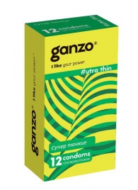 Ультратонкие презервативы Ganzo Ultra thin - 12 шт. - Ganzo - купить с доставкой в Краснодаре
