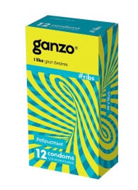 Презервативы с ребристой структурой Ganzo Ribs - 12 шт. - Ganzo - купить с доставкой в Краснодаре