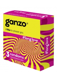 Презервативы с анестетиком для продления удовольствия Ganzo Long Love - 3 шт. - Ganzo - купить с доставкой в Краснодаре