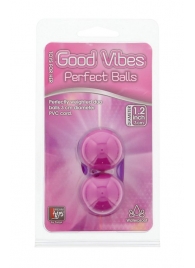 Фиолетовые вагинальные шарики на мягкой сцепке GOOD VIBES PERFECT BALLS - Dream Toys