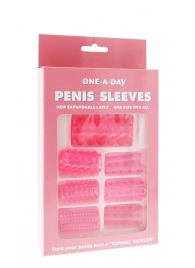 Набор из 7 розовых насадок на пенис ONE-A-DAY PENIS SLEEVES PINK - Seven Creations - в Краснодаре купить с доставкой